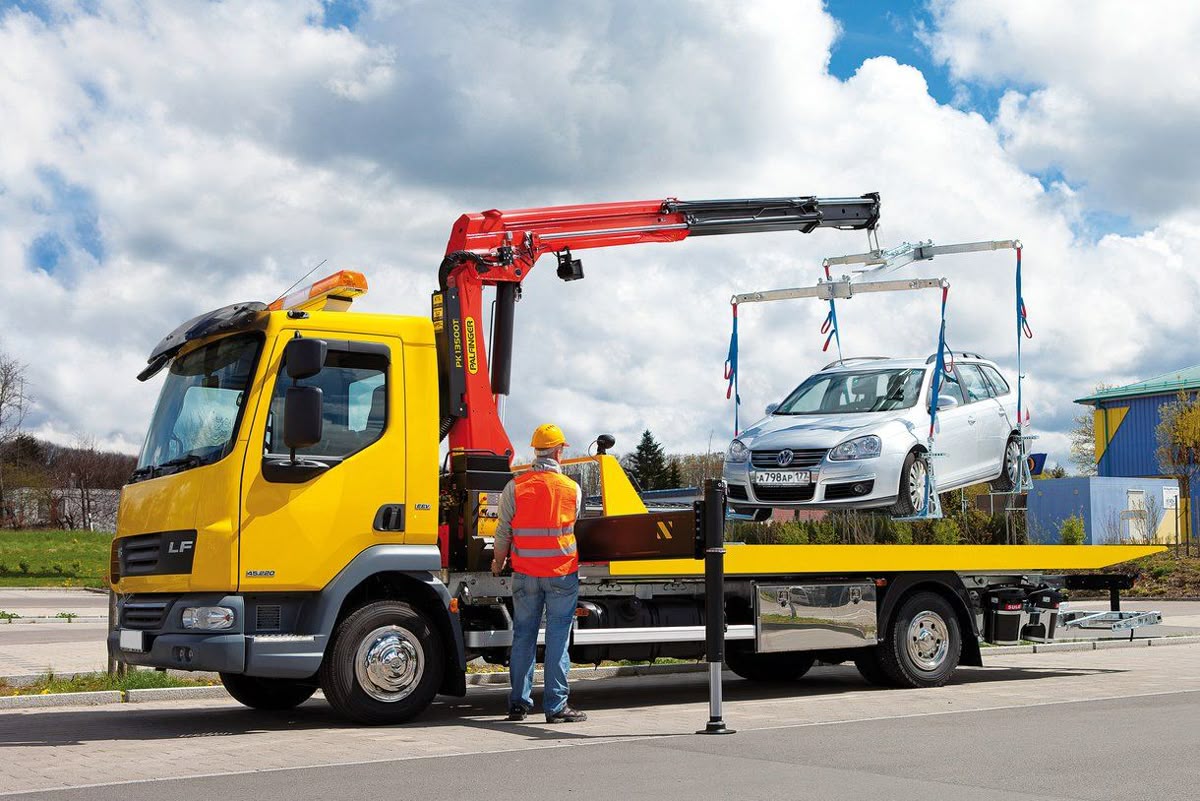 Tow truck on highway